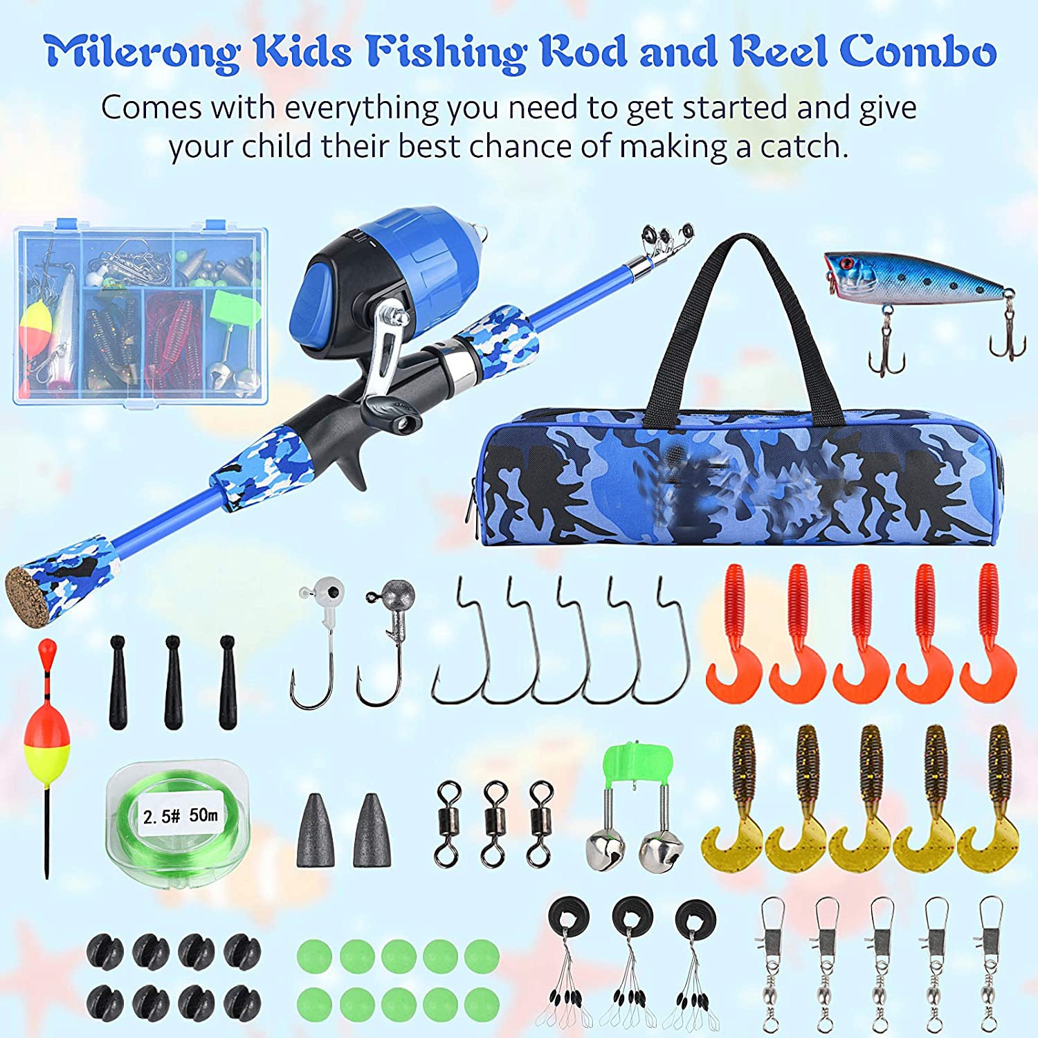 Children And Teenagers Outdoor Fishing Equipment Set