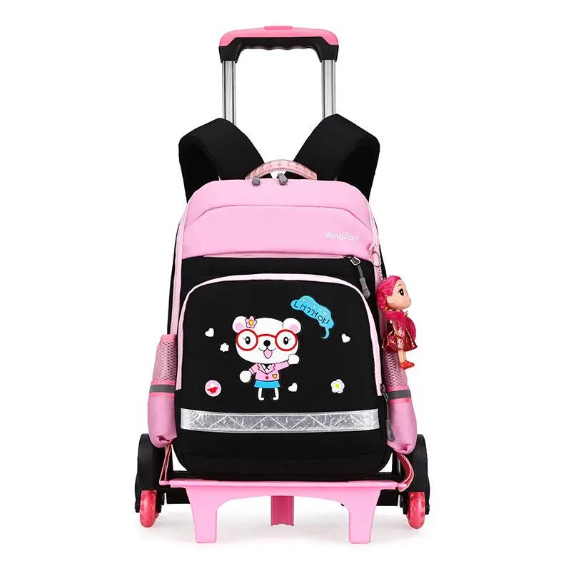 draw Bag Korean Detachable Trolley  Bag For Elementary School Students